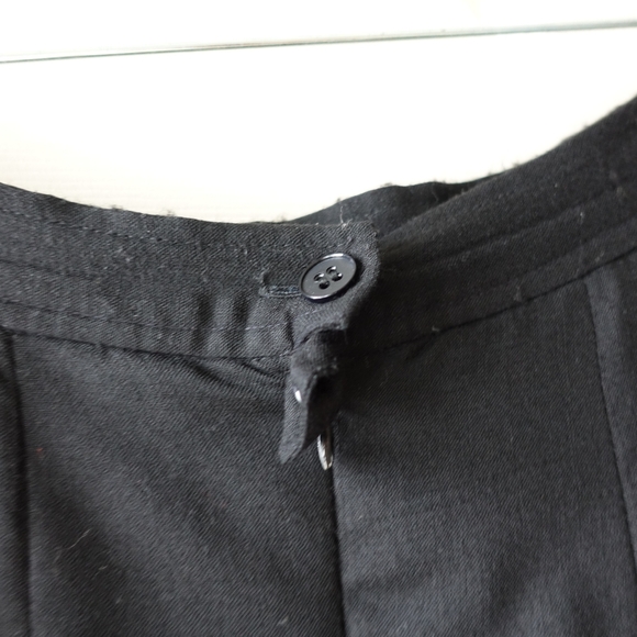 Wool Rallinati Black Wide Pleated Palazzo Pants - Picture 10 of 12